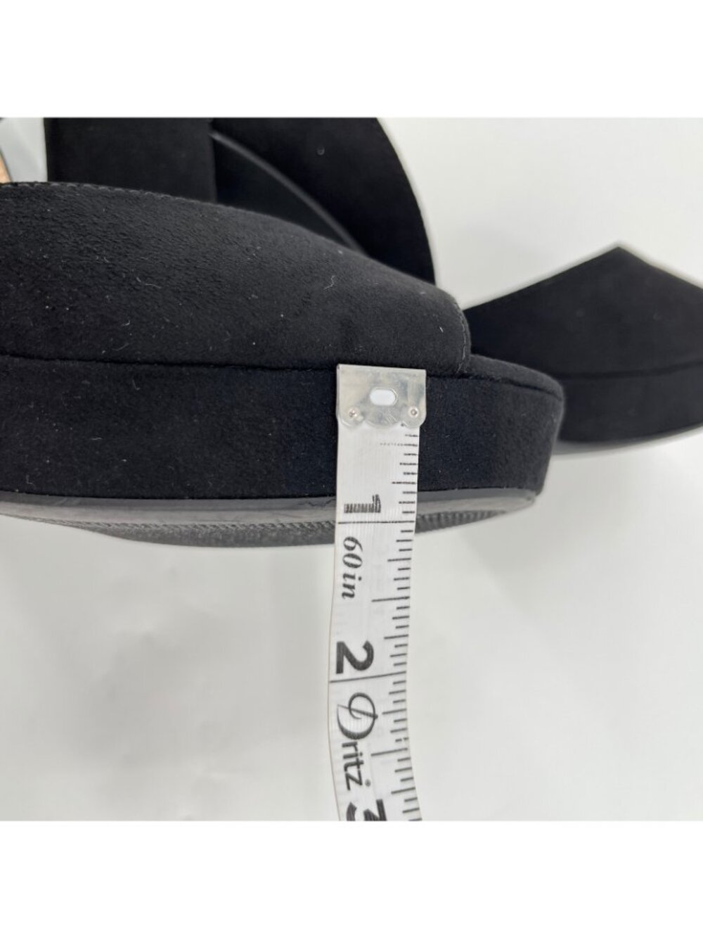 Sun + Stone Reemaa Platform Sandals Black Size 10M Fabric Block Heel Ankle Strap - Picture 14 of 16